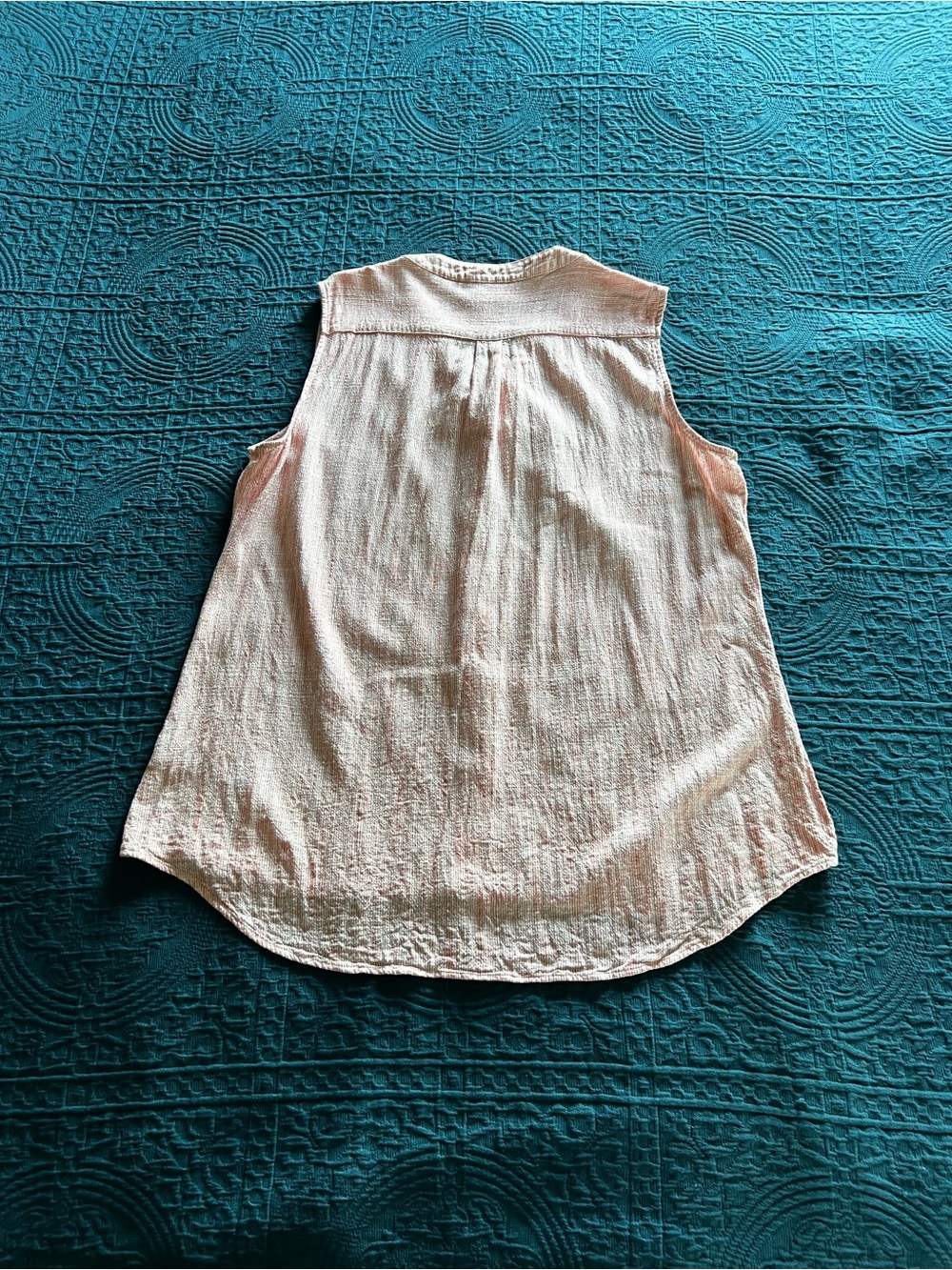 Weatherproof David Peyser Sleeveless Pink Collared Button Part Linen Shirt-XL - Picture 14 of 16